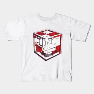 Rubic Cube Red Shadow Silhouette Anime Style Collection No. 389 Kids T-Shirt